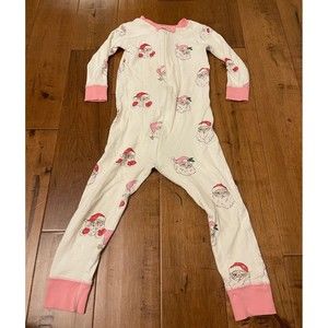 TBBC The Beaufort Bonnet Company Pink Dear Santa Pajamas Zip Night Nights 4T